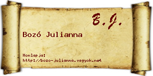 Bozó Julianna névjegykártya